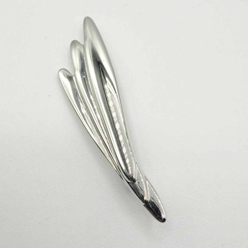 Sarah Coventry Brooch Women Silver Tone Excellent Modernist Plume Vintage Pin